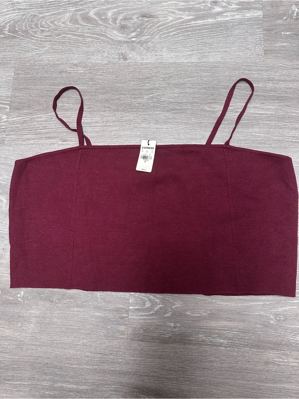 Express Women's Wine Burgundy Spaghetti Strap Crop Top